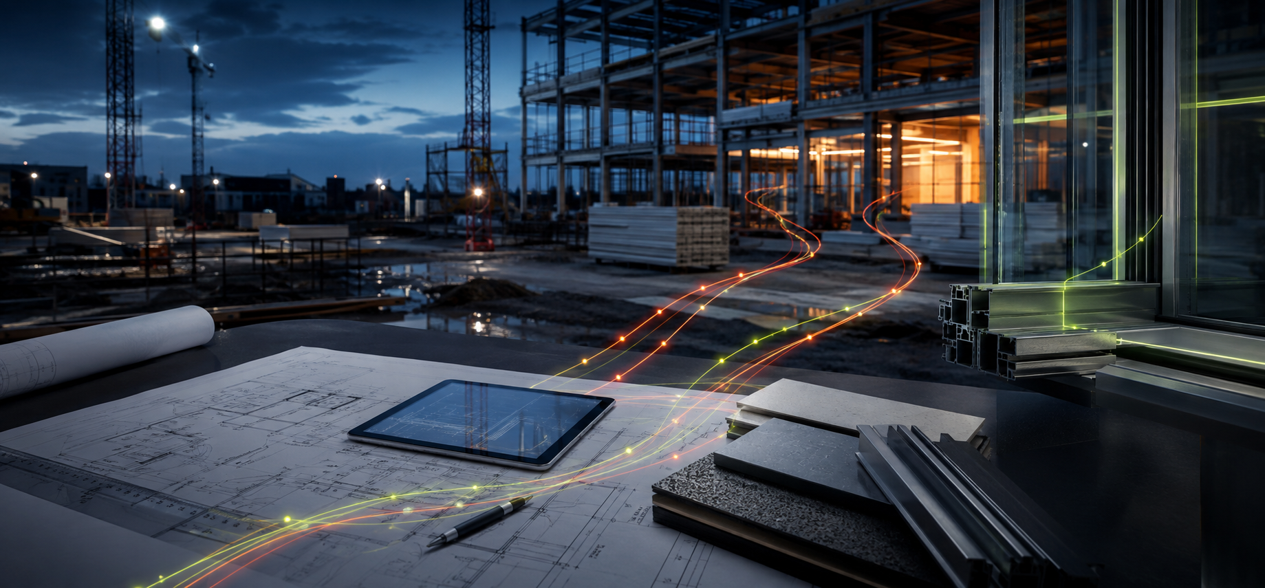 Pilotage des livraisons et des informations de chantier dans un flux numérique connecté